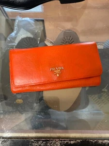 Saffiano Metal Continental Flap Wallet Papaya - Picture 1 of 4