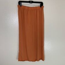Bryn Walker Orange Tencel Back Slit Maxi Skirt Pull On Laggenlook USA  Medium M