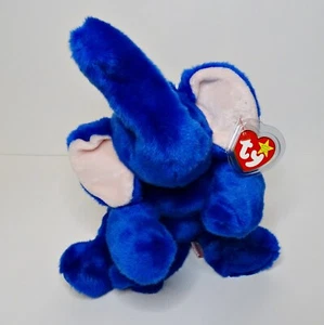 TY Peanut the Beanie Baby Elephant Royal Blue Color Original 1998 Rare Retired - Picture 1 of 9