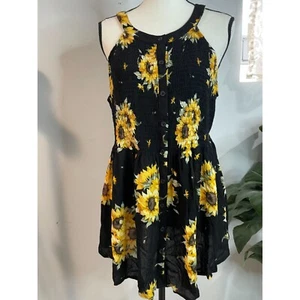 Torrid Women's Sunflower Print Button-Front Dress - Picture 1 of 13