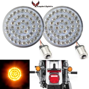 Eagle Lights 2" Amber Harley LED Rear Turn Signals 1156 Single Plug n Play - Picture 1 of 7