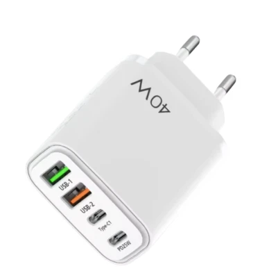 40W USB C Schnell Ladegerät für iPhone Samsung Laptop, Multiport Handy Ladegerät - Bild 1 von 4
