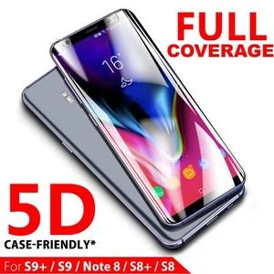 Protector de pantalla completa de vidrio templado 5D para Samsung Galaxy Note 9 [Estuche amigable] - Imagen 1 de 3