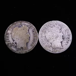 1902 P&S Barber Dimes - Bild 1 von 2