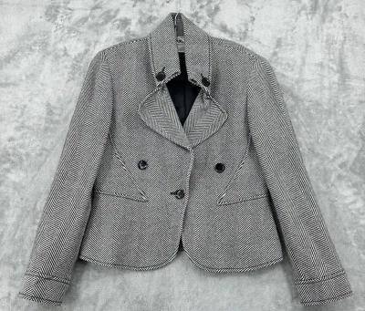 Carlisle Jacket Womens 10 Chevron Wool Button Career Classic Academia Preppy - Image 1 of 4