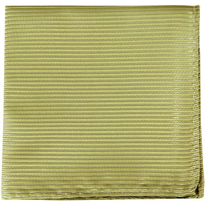 New polyester woven thin striped pocket square hankie handkerchief sage green - Image 1 of 2