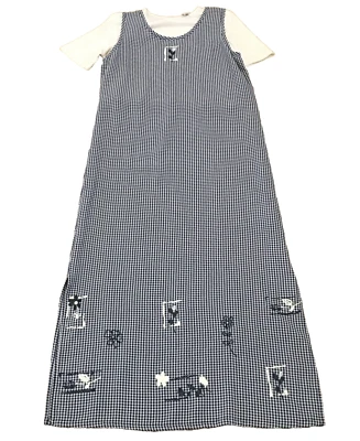 Винтажный Koret Francisca женское платье размер M чек цветочный наплечные подушечки короткий рукав - Изображение 1 из 4