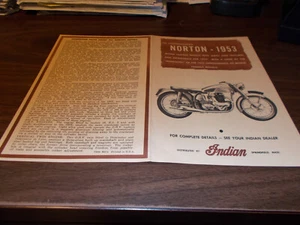 1953 Norton Motorcycles Sales Brochure - Picture 1 of 2