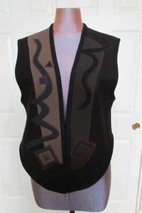 CHALECO BEPPA ART TO WEAR VINTAGE APLIQUE NEGRO/MARRÓN Talla S=1 - Imagen 1 de 7