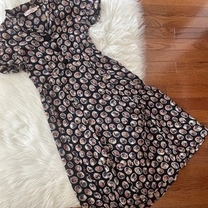 Pink Wheels Multi Colored Short Sleeve Big Button Dress Size XS - Picture 1 of 6