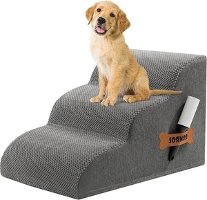 Extra Wide Dog Stairs Ramp for Beds & Couches, 3-Tier Non-Slip Pet Steps - Bild 1 von 6