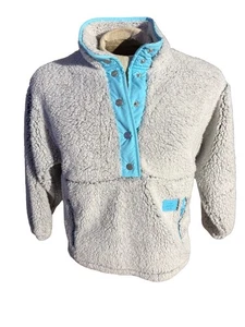 Chaqueta Justice Sherpa Niñas Talla 10 Gris Manga Larga Medio Botón Suave Cálida - Imagen 1 de 5