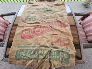 3 Vintage Burlap FEED SACKS Bags MOLASSES FEED 100 lb - Picture 1 of 16