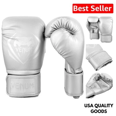 Guantes de boxeo de entrenamiento Contender 16 OZ plateados - soporte completo para el pulgar y ajuste seguro Foto 1 de 4