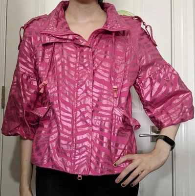 RARE Berek Hot Pink Zebra Print Rain Jacket Vintage Deadstock - Image 1 of 3