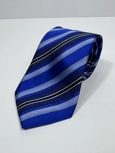 Corbata de cuello DONALD TRUMP colección exclusiva seda 3,5” X 60,5” azul negro a rayas - Imagen 1 de 9