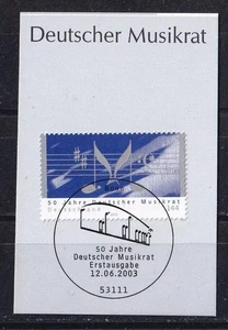 Germany BRD Year 2003 Design Staff Music Music Council Mi 2346 ESST - Picture 1 of 1