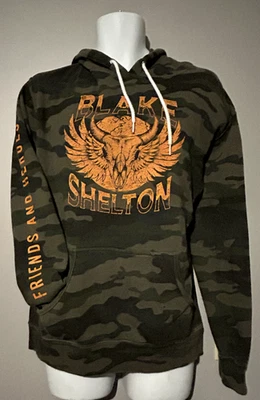 Blake Shelton Camo Hoodie Camouflage Pullover Concert Friends Heroes Tour  Large - Image 1 of 4