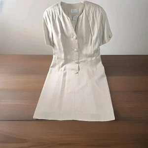 Vintage Size 14 Rayon Linen Blend Nordstrom Point of View Dress Business Retro - Picture 1 of 7