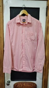 womans Gap classic fit pink & white Gingham check long sleeve button up preppy L - Picture 1 of 5