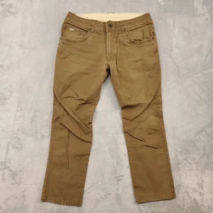 KUHL Free Kanvus Jeans Mens 34x28 Brown Stretch Canvas Gusseted Articulated 5171 - Picture 1 of 18