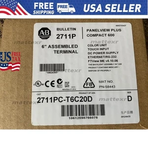 NEW AB 2711PC-T6C20D PanelView Plus 6 Graphic Terminal 2711PCT6C20D US Free Tax - Picture 1 of 3
