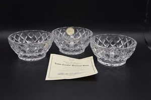 Set of 3 Lenox crystal diamond cut bowls COA 3 3/4" diameter at top 1 3/4" deep - Picture 1 of 2