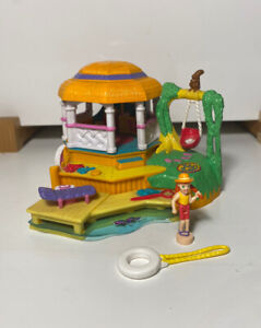 Vintage Polly Pocket Gazebo/Fishing Hut Canoe Fun 1998 Bluebird Toys