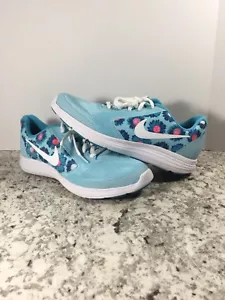 Nike Revolution 3 Laufschuhe hellblaue Blumenmuster-Krawatte gefärbt Größe 7Y 870047-400 - Bild 1 von 7