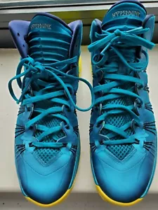 Nike Hyperdunk Lunarlon Blue Aqua Yellow Shoes Mens Size 12 599537-300 - Picture 1 of 7