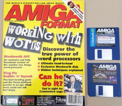 Amiga Format Magazine w/Disks ©April1995 Wordworth AFC Kingpin BubbleSqueak+MORE - Image 1 of 4