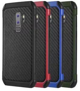 FÜR SAMSUNG GALAXY S9+ PLUS - HYBRID HIGH IMPACT ARMOR CASE HÜLLE CARBON FIBER - Bild 1 von 16