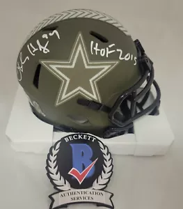 Charles Haley Signed HOF 2015 Dallas Cowboys Salute Service Mini Helmet Beckett - Picture 1 of 3