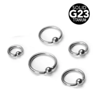 1 - 14 Gauge Grade 23 Solid Titanium captives with Balls CBR Hoop Ring C257 - Picture 1 of 1