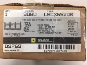 New in Box - Square D LBC365208 Power Distribution Block 3 pole 760 Amp - Picture 1 of 9