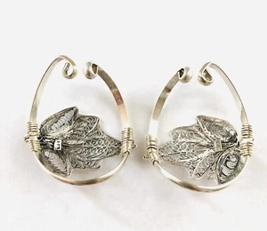 Signed 925 SILVER USA Pair Set 2 Sterling Silver Ear Cuffs Bands Wraps - Picture 1 of 7