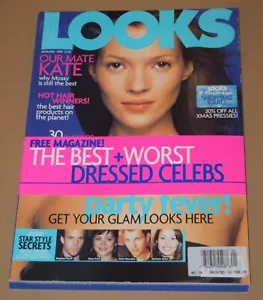 Looks Magazine January 1999 Kate Moss & Best + Worst Dressed Celebs 2-Pack RARE - Picture 1 of 3