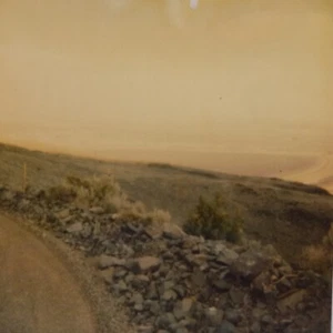 Vintage Polaroid Photo Desert Landscape Moody Brown Sky Odd Found Art Snapshot - Picture 1 of 5
