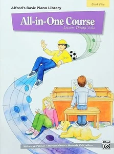 Libro de curso todo en uno de la biblioteca básica de piano de Alfred's 5 - Imagen 1 de 3