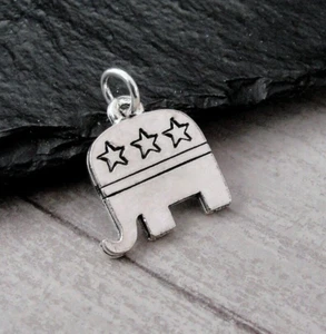 Silver Republican Elephant Charm - Republican Charm - Political Charm - Picture 1 of 3