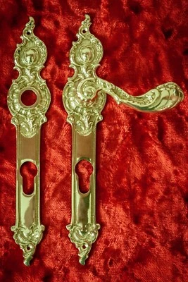 Türdrücker Türbeschläge Türgriff Klinke 270x50mm PZ72mm aus Massiv Messing #K2PZ - Bild 1 von 3