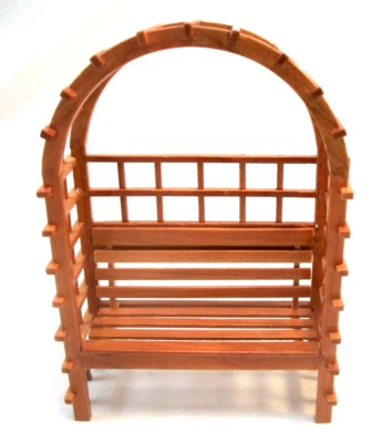 Садовая скамья и беседка - миниатюрный кукольный домик масштаб 1/12 деревянная мебель T7219 - Изображение 1 из 2