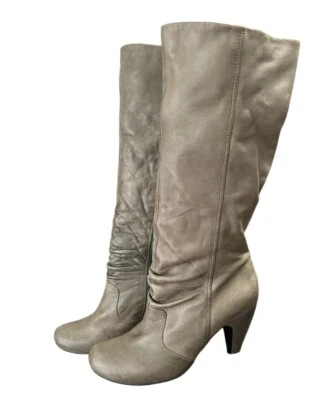 MIZ MOOZ Shelley Buttery Soft  Scrunched Tall Zip Green Gray Boots 10 New Flaw - Image 1 of 4