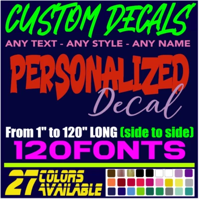 Custom Decal Sticker Vinyl Lettering Personalized Text,Window Wall Car Truck (14 - Image 1 of 4