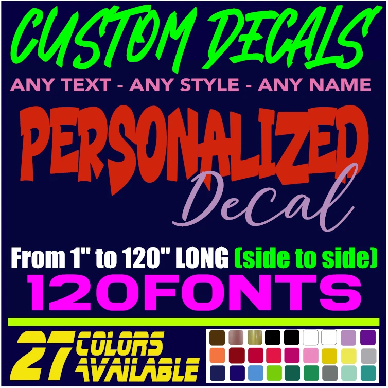 Custom Decal Sticker Vinyl Lettering Personalized Text,Window Wall Car Truck (14 - Image 1 of 4