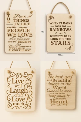 Inspirational Wooden Signs – Rustic Hanging Quote Plaque - Image 1 of 4