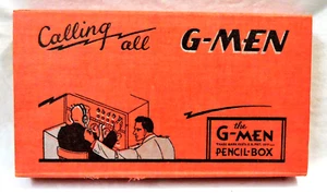 1930's 1940's Calling All G-MEN Trademark Pencil Box Good Condition - Picture 1 of 3