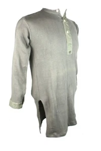 Genuine WWII Era Swedish Waffle Shirt Nightshirt 40's Scandi Vintage Grey Cotton - Bild 1 von 9