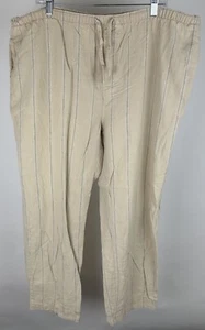 Pantalones de pijama vintage años 90 GAP L beige mezcla de lino rayas minimalista grunge DEFECTUOSOS - Imagen 1 de 18