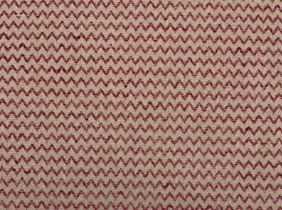 BALLARD DESIGNS LEEDS RED ZIG ZAG CHEVRON MULTIUSE LINEN FABRIC BY THE YARD 54"W - Image 1 of 4